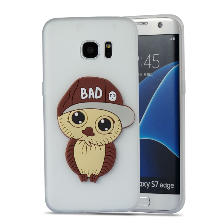 Cute 3D Male Owl Patterned TPU Cover for Samsung Galaxy S7 edge SM-G935 - White-5