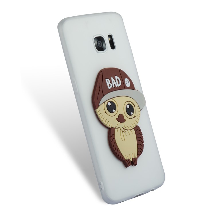 Cute 3D Male Owl Patterned TPU Cover for Samsung Galaxy S7 edge SM-G935 - White-6