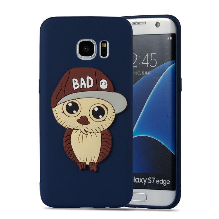 Cute 3D Male Owl Patterned TPU Phone Shell for Samsung Galaxy S7 edge SM-G935 - Dark Blue-5