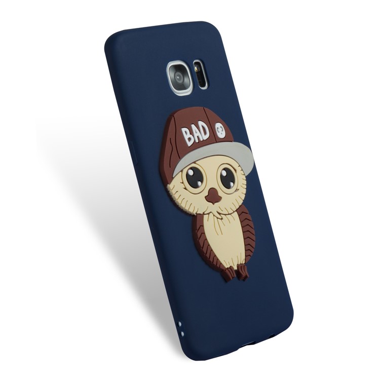 Cute 3D Male Owl Patterned TPU Phone Shell for Samsung Galaxy S7 edge SM-G935 - Dark Blue-6