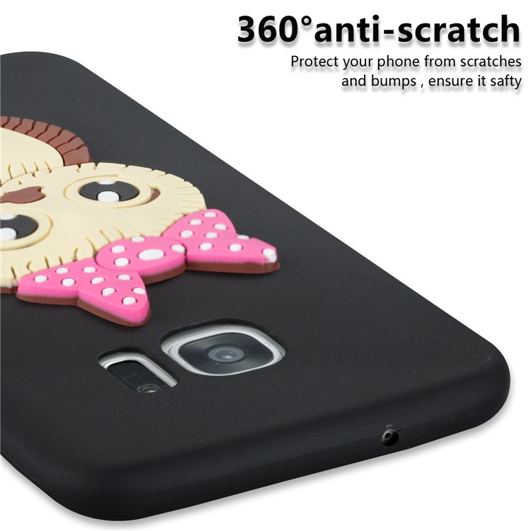 Cute 3D Female Owl Patterned TPU Case for Samsung Galaxy S7 edge SM-G935 - Black-2