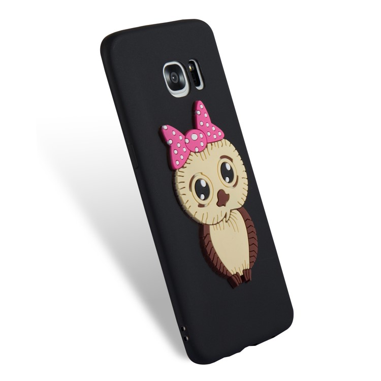 Cute 3D Female Owl Patterned TPU Case for Samsung Galaxy S7 edge SM-G935 - Black-6
