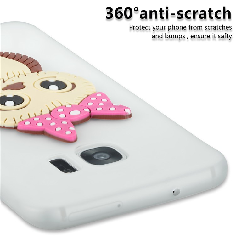 Cute 3D Female Owl Patterned TPU Back Cover for Samsung Galaxy S7 edge SM-G935 - White-2