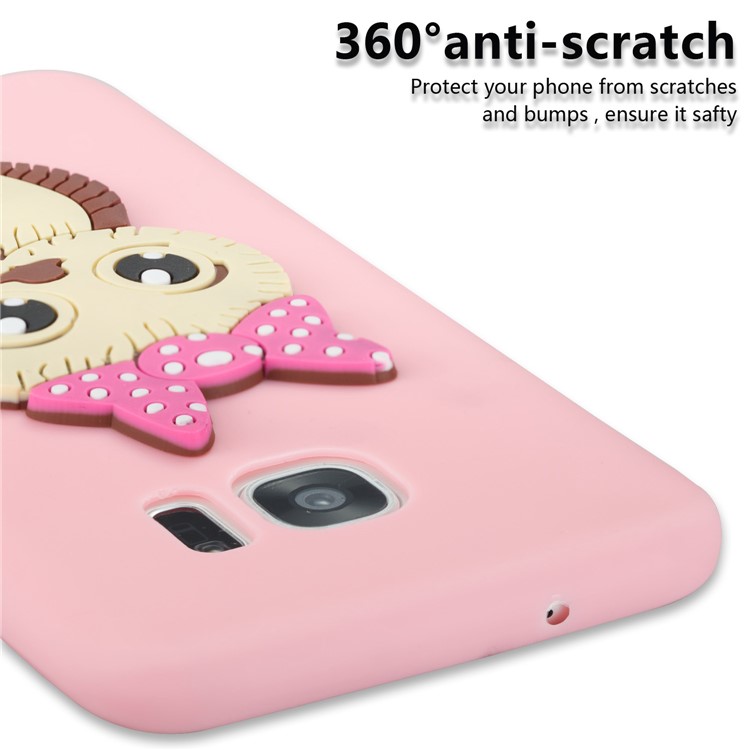 Cute 3D Female Owl Patterned TPU Mobile Cover Case for Samsung Galaxy S7 edge SM-G935 - Pink-2