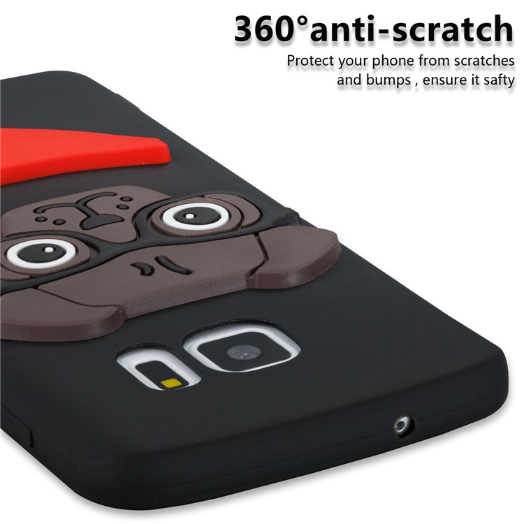 Lovely 3D Dog Pattern TPU Back Case for Samsung Galaxy S7 SM-G930 - Black-3