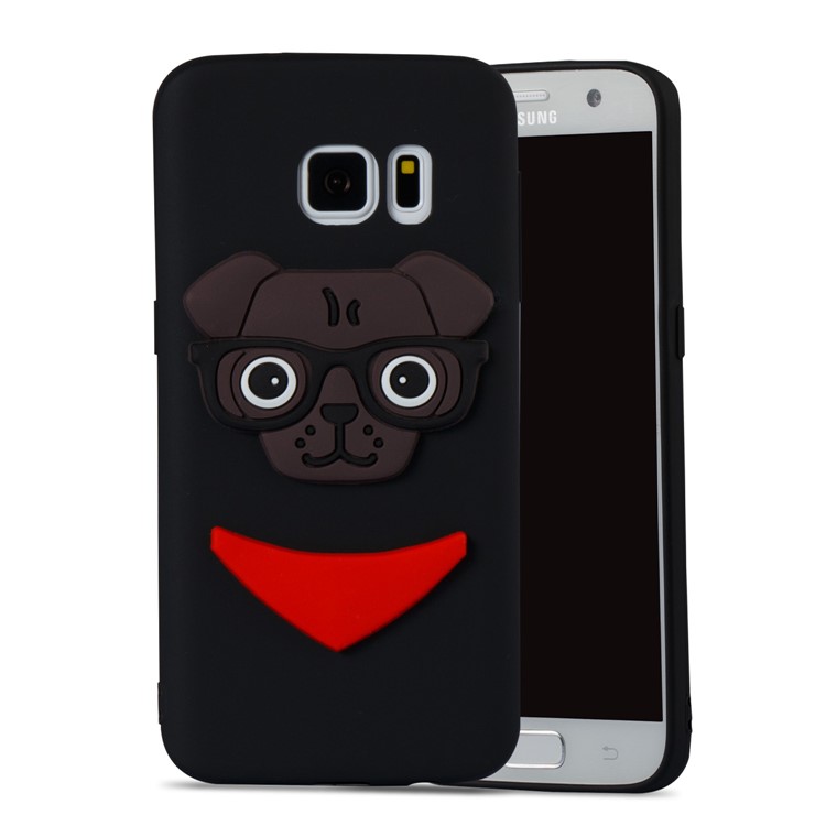 Lovely 3D Dog Pattern TPU Back Case for Samsung Galaxy S7 SM-G930 - Black-4
