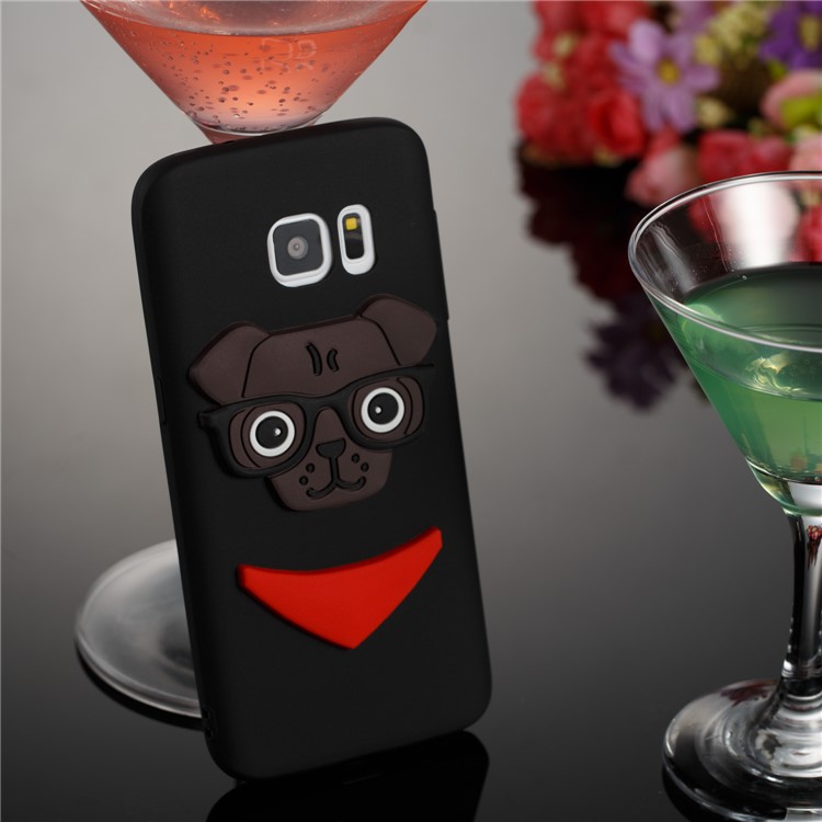 Lovely 3D Dog Pattern TPU Back Case for Samsung Galaxy S7 SM-G930 - Black-6