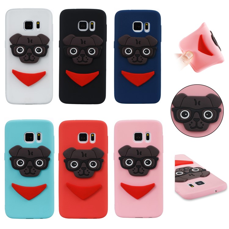Lovely 3D Dog Pattern TPU Back Case for Samsung Galaxy S7 SM-G930 - Black-7
