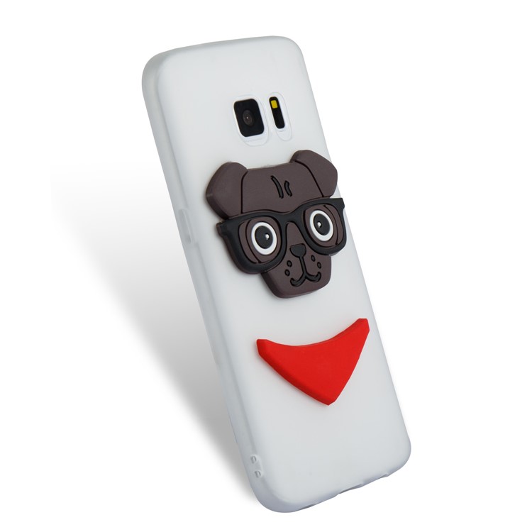 Lovely 3D Dog Pattern TPU Back Cover for Samsung Galaxy S7 SM-G930 - White-5