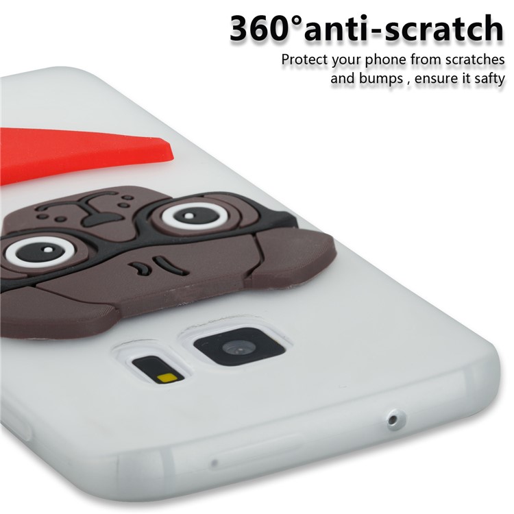 Lovely 3D Dog Pattern TPU Back Cover for Samsung Galaxy S7 SM-G930 - White-6