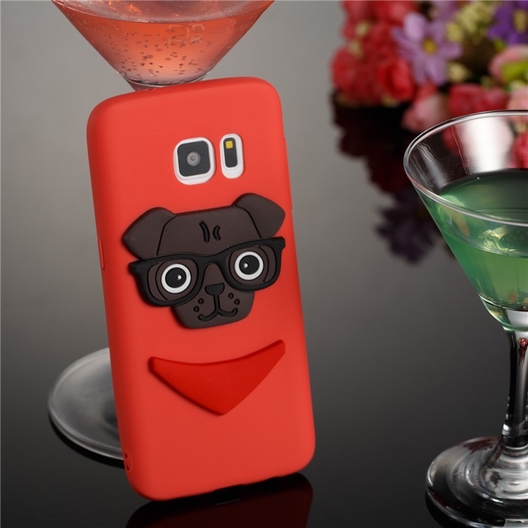 Lovely 3D Dog Pattern TPU Back Shell for Samsung Galaxy S7 SM-G930 - Red-6