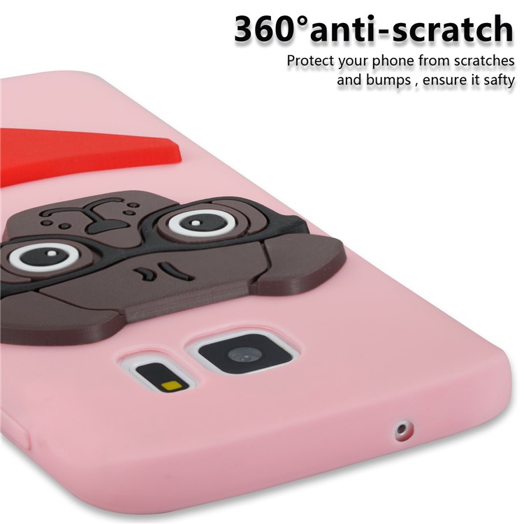 Lovely 3D Dog Pattern TPU Phone Case for Samsung Galaxy S7 SM-G930 - Pink-2