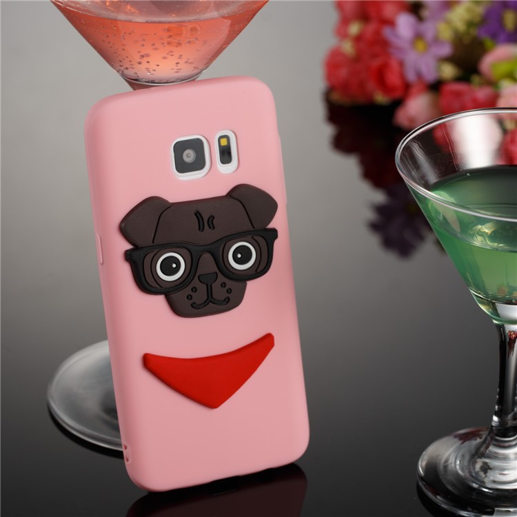 Lovely 3D Dog Pattern TPU Phone Case for Samsung Galaxy S7 SM-G930 - Pink-4