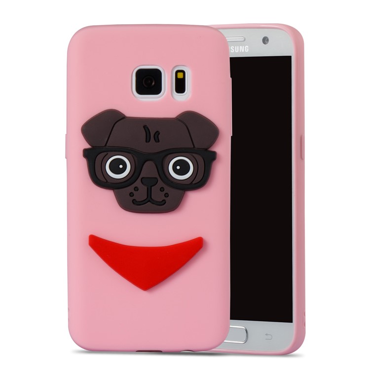 Lovely 3D Dog Pattern TPU Phone Case for Samsung Galaxy S7 SM-G930 - Pink-5