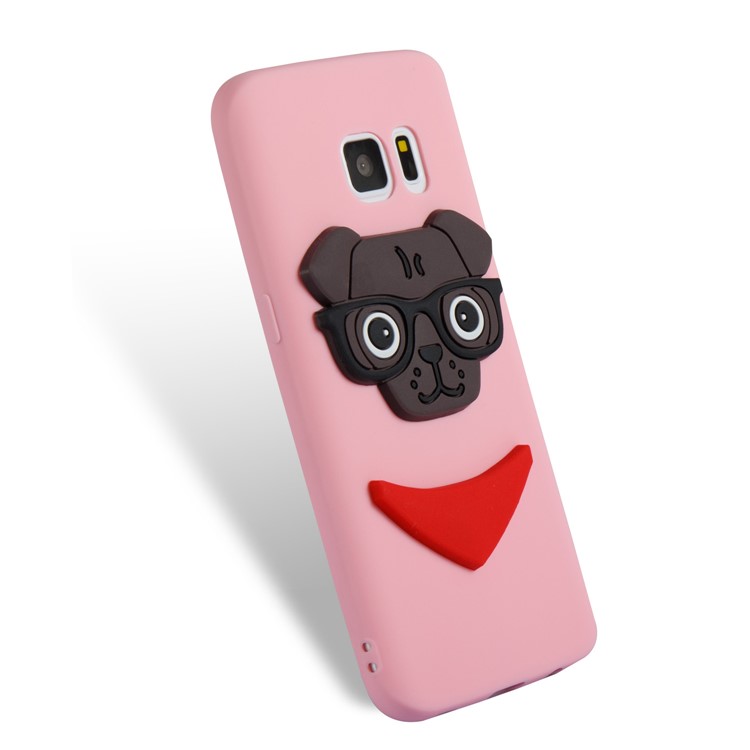 Lovely 3D Dog Pattern TPU Phone Case for Samsung Galaxy S7 SM-G930 - Pink-6