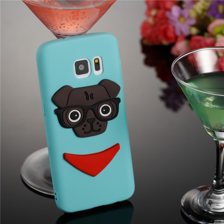 Lovely 3D Dog Pattern TPU Phone Cover for Samsung Galaxy S7 SM-G930 - Baby Blue-4