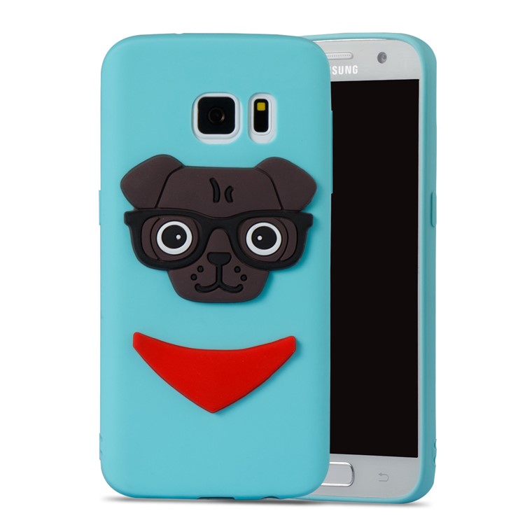 Lovely 3D Dog Pattern TPU Phone Cover for Samsung Galaxy S7 SM-G930 - Baby Blue-5