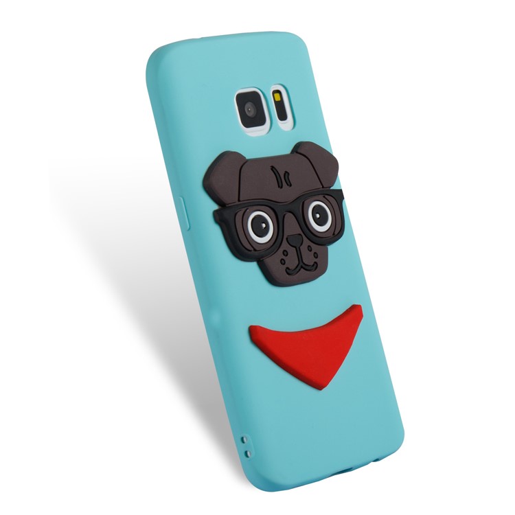 Lovely 3D Dog Pattern TPU Phone Cover for Samsung Galaxy S7 SM-G930 - Baby Blue-6