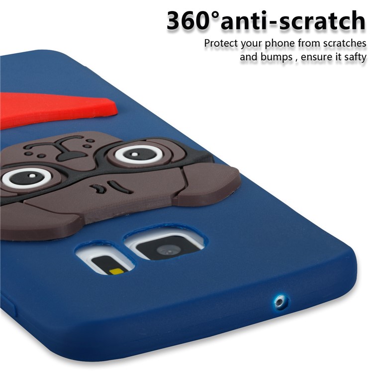 Lovely 3D Dog Pattern TPU Phone Shell for Samsung Galaxy S7 SM-G930 - Dark Blue-2