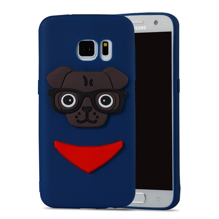 Lovely 3D Dog Pattern TPU Phone Shell for Samsung Galaxy S7 SM-G930 - Dark Blue-5