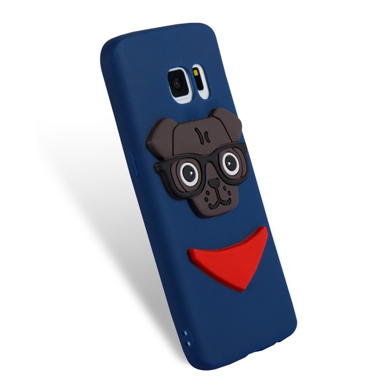Lovely 3D Dog Pattern TPU Phone Shell for Samsung Galaxy S7 SM-G930 - Dark Blue-6