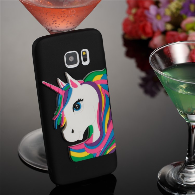 Lovely 3D Unicorn Pattern TPU Case for Samsung Galaxy S7 SM-G930 - Black-2