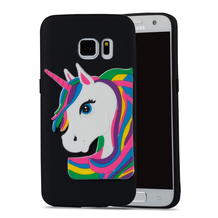 Lovely 3D Unicorn Pattern TPU Case for Samsung Galaxy S7 SM-G930 - Black-3