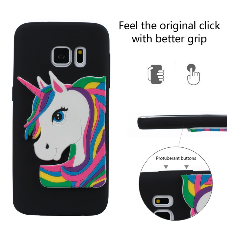 Lovely 3D Unicorn Pattern TPU Case for Samsung Galaxy S7 SM-G930 - Black-6