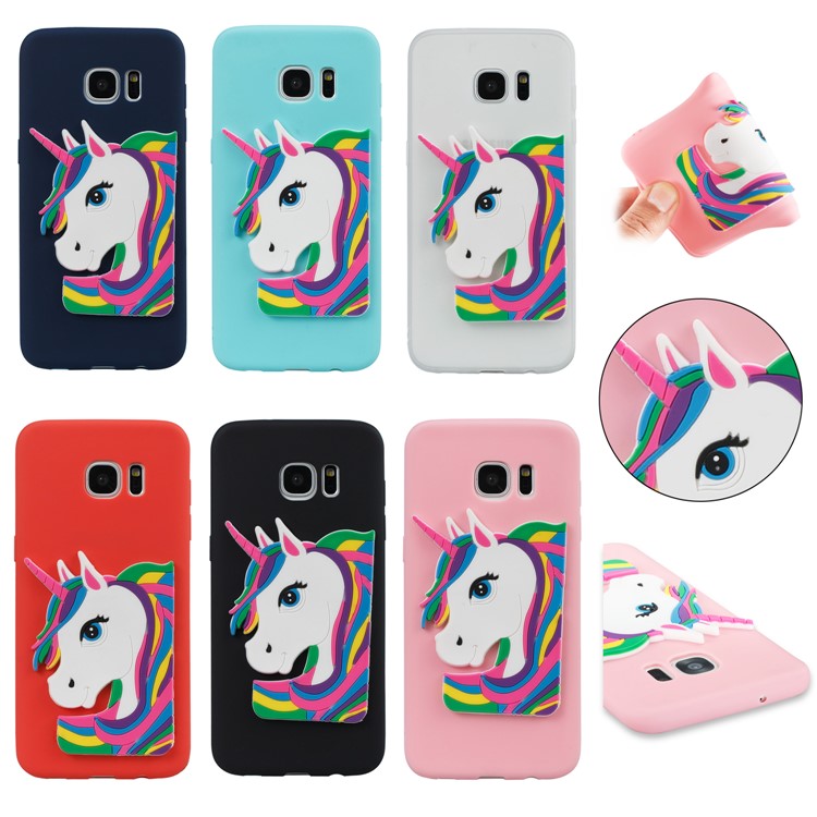 Lovely 3D Unicorn Pattern TPU Case for Samsung Galaxy S7 SM-G930 - Black-7