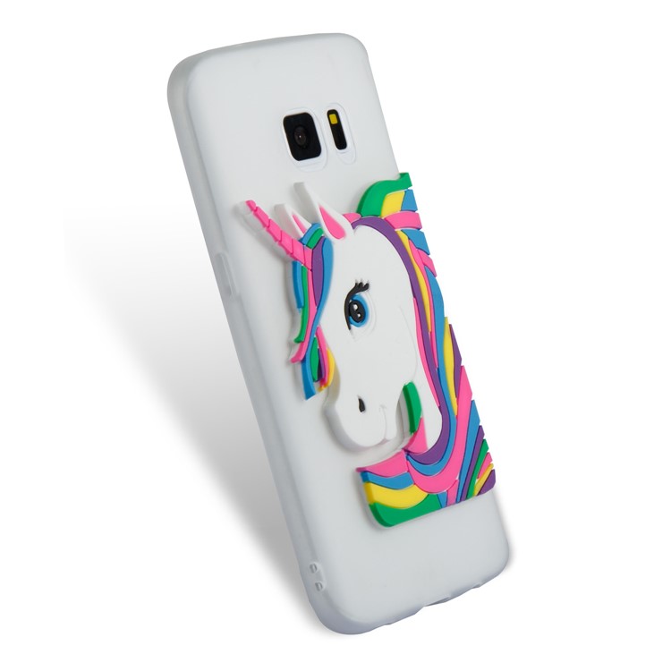 Lovely 3D Unicorn Pattern TPU Back Case for Samsung Galaxy S7 SM-G930 - White-3