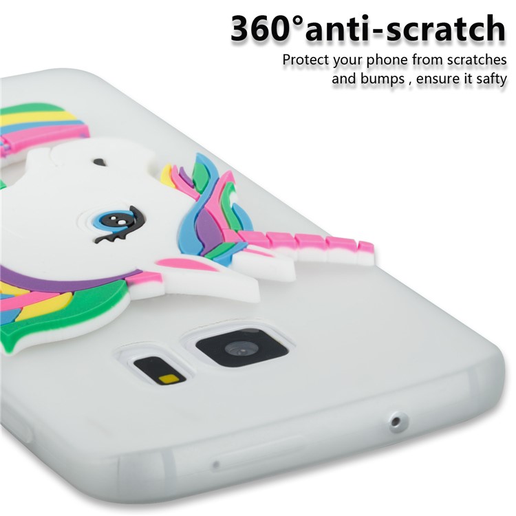 Lovely 3D Unicorn Pattern TPU Back Case for Samsung Galaxy S7 SM-G930 - White-4