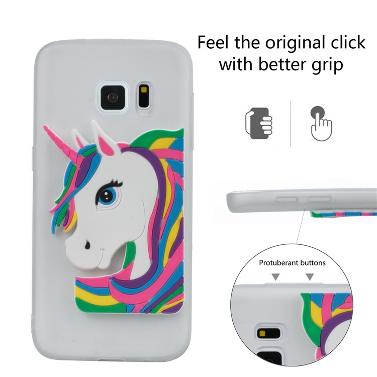 Lovely 3D Unicorn Pattern TPU Back Case for Samsung Galaxy S7 SM-G930 - White-5