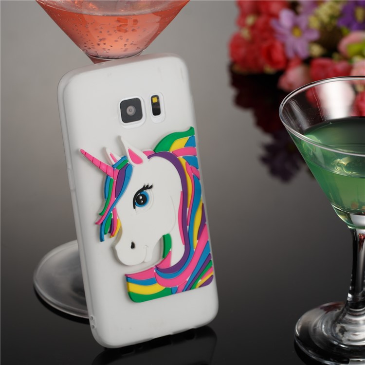 Lovely 3D Unicorn Pattern TPU Back Case for Samsung Galaxy S7 SM-G930 - White-6