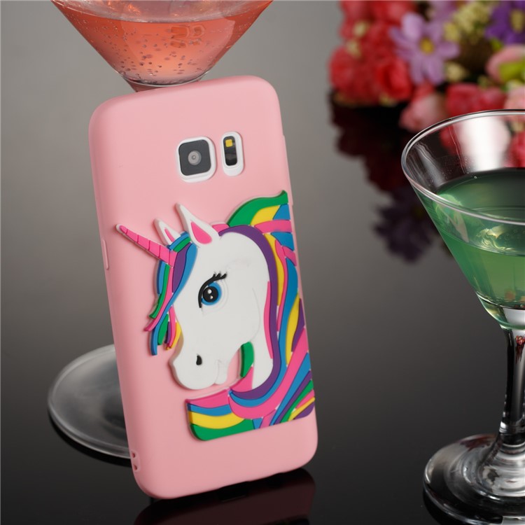 Lovely 3D Unicorn Pattern TPU Cell Phone Case for Samsung Galaxy S7 SM-G930 - Pink-2