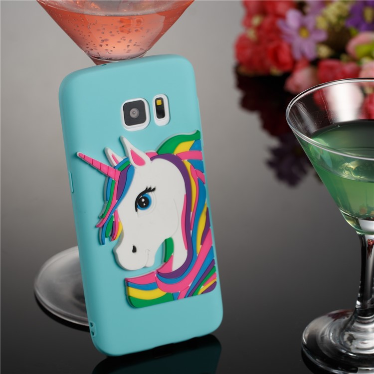Lovely 3D Unicorn Pattern TPU Protection Case for Samsung Galaxy S7 SM-G930 - Baby Blue-2