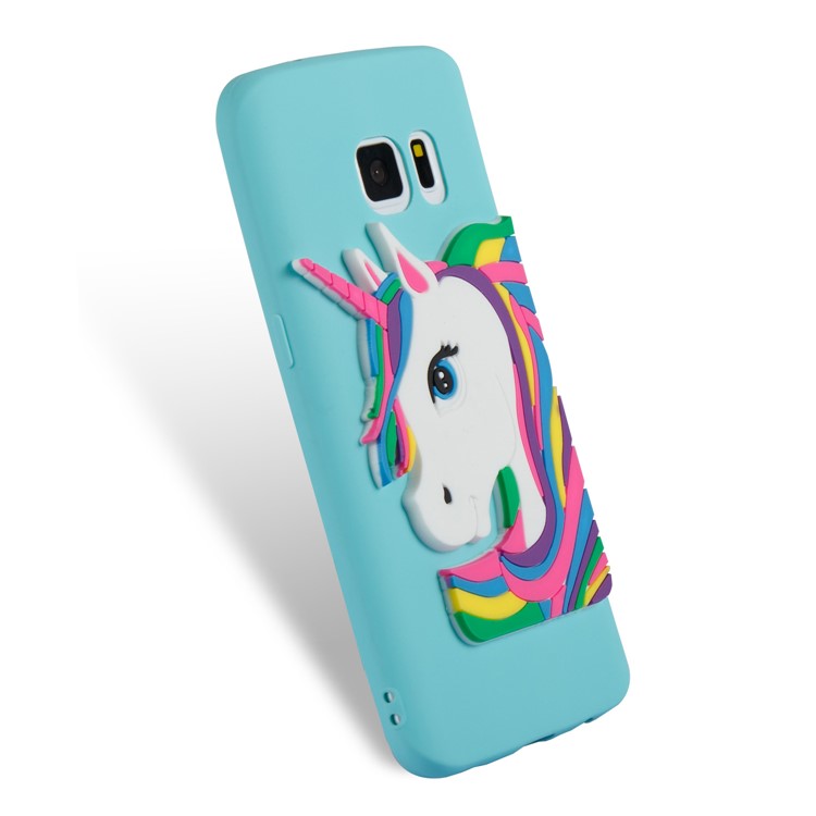 Lovely 3D Unicorn Pattern TPU Protection Case for Samsung Galaxy S7 SM-G930 - Baby Blue-4