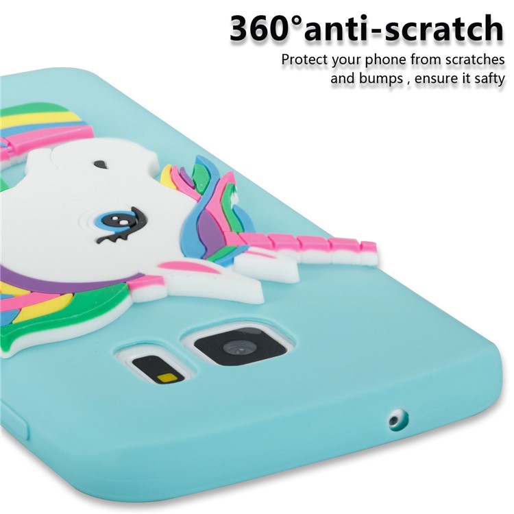 Lovely 3D Unicorn Pattern TPU Protection Case for Samsung Galaxy S7 SM-G930 - Baby Blue-5