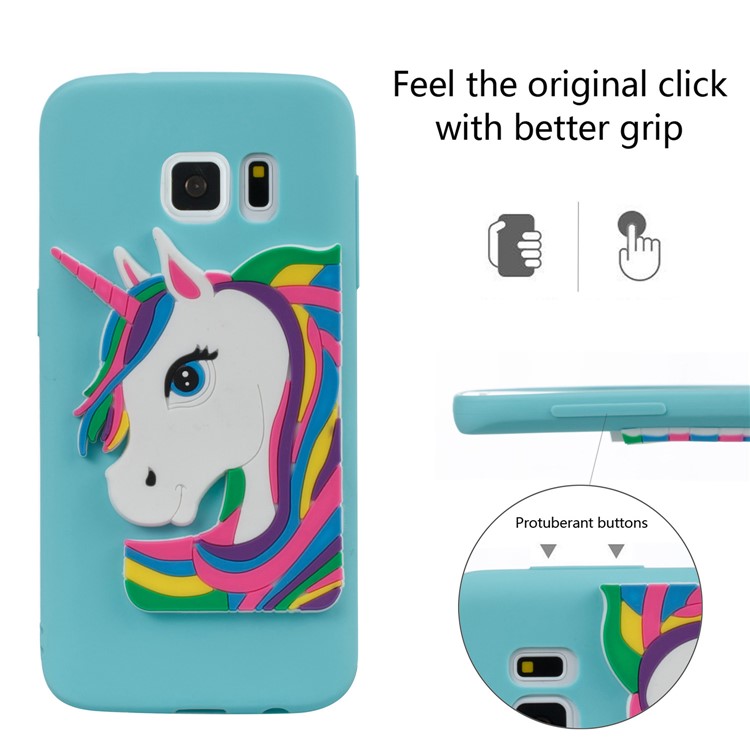 Lovely 3D Unicorn Pattern TPU Protection Case for Samsung Galaxy S7 SM-G930 - Baby Blue-6