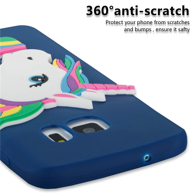 Lovely 3D Unicorn Pattern TPU Case Cover Shell for Samsung Galaxy S7 SM-G930 - Dark Blue-6