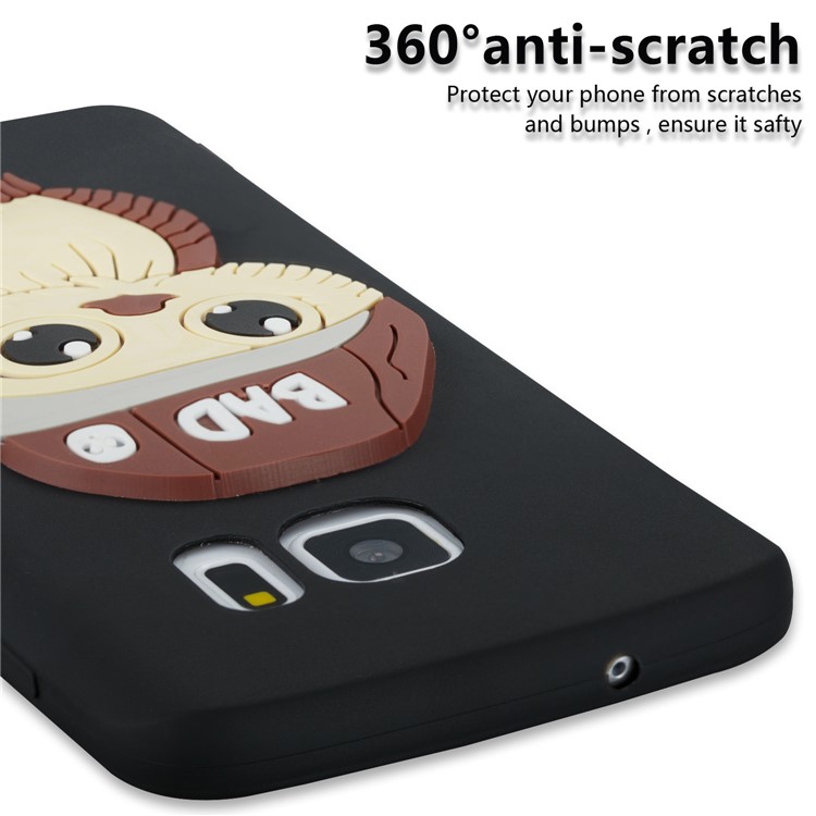 Cute 3D Male Owl Patterned Soft TPU Cell Phone Case for Samsung Galaxy S7 SM-G930 - Black-2