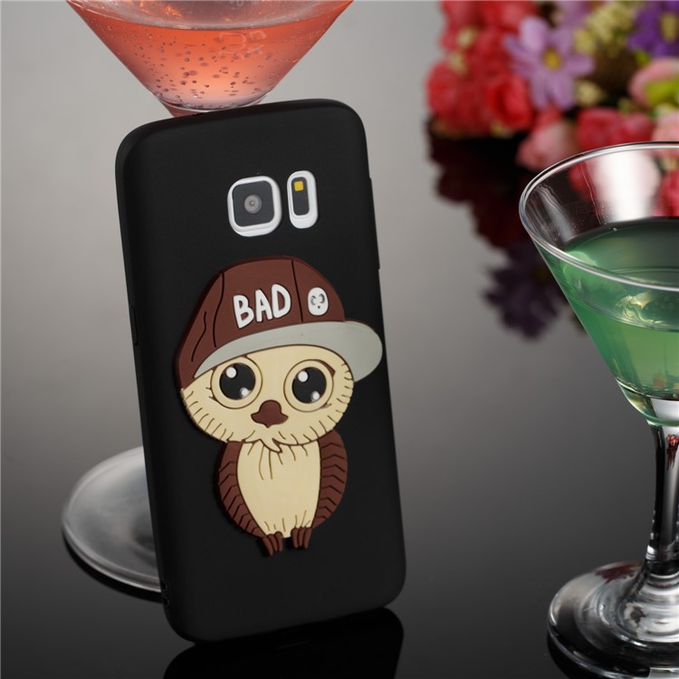 Cute 3D Male Owl Patterned Soft TPU Cell Phone Case for Samsung Galaxy S7 SM-G930 - Black-4