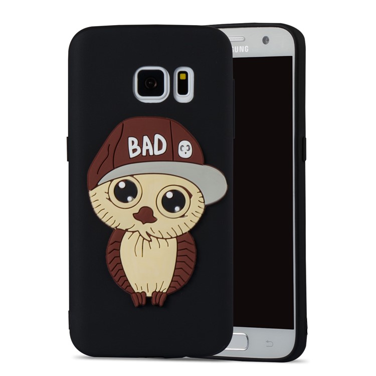 Cute 3D Male Owl Patterned Soft TPU Cell Phone Case for Samsung Galaxy S7 SM-G930 - Black-5