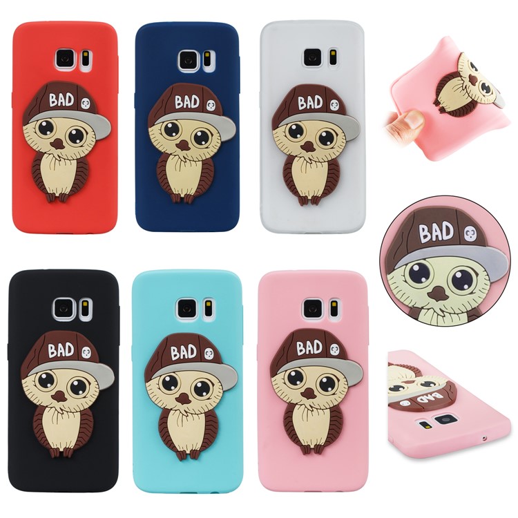 Cute 3D Male Owl Patterned Soft TPU Cell Phone Case for Samsung Galaxy S7 SM-G930 - Black-7