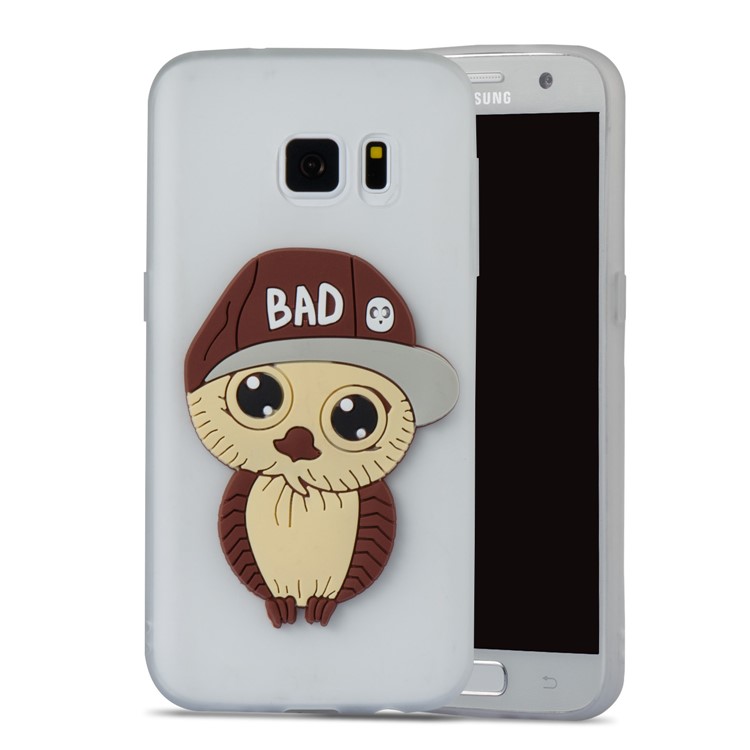 Cute 3D Male Owl Patterned Soft TPU Mobile Phone Cover for Samsung Galaxy S7 SM-G930 - White-2