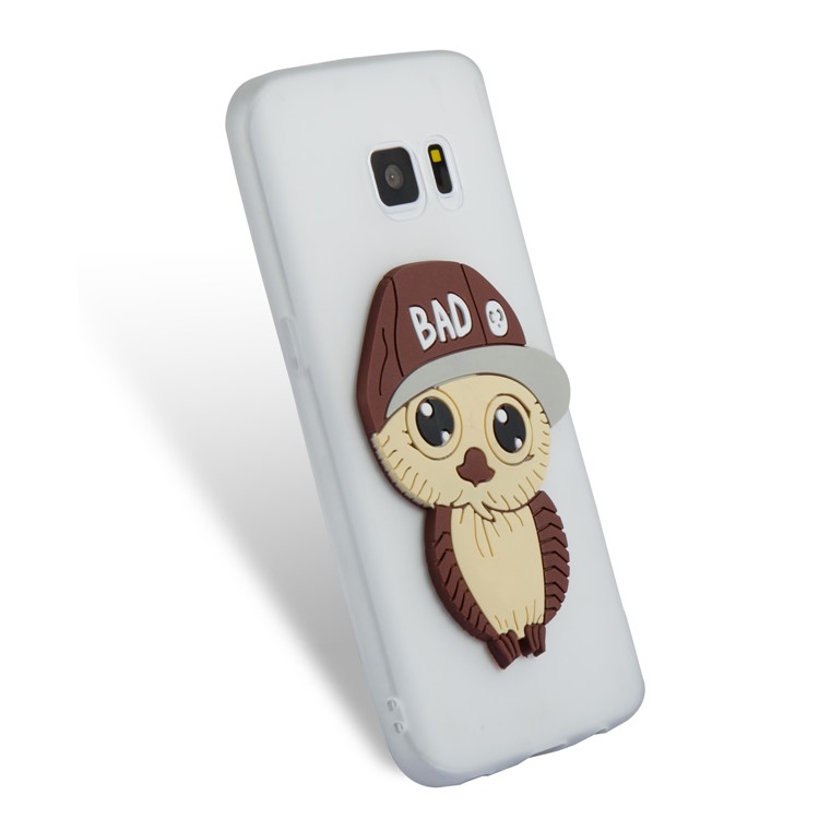 Cute 3D Male Owl Patterned Soft TPU Mobile Phone Cover for Samsung Galaxy S7 SM-G930 - White-3