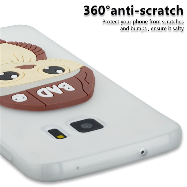 Cute 3D Male Owl Patterned Soft TPU Mobile Phone Cover for Samsung Galaxy S7 SM-G930 - White-4
