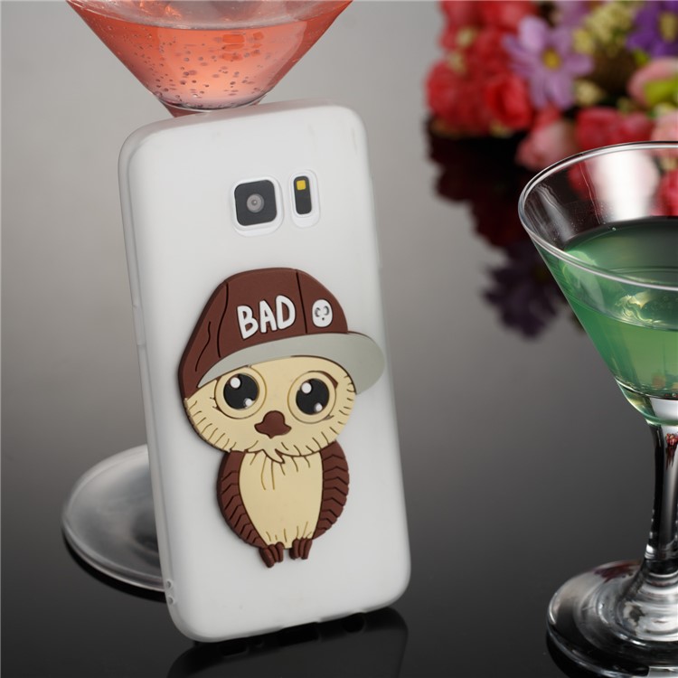 Cute 3D Male Owl Patterned Soft TPU Mobile Phone Cover for Samsung Galaxy S7 SM-G930 - White-6