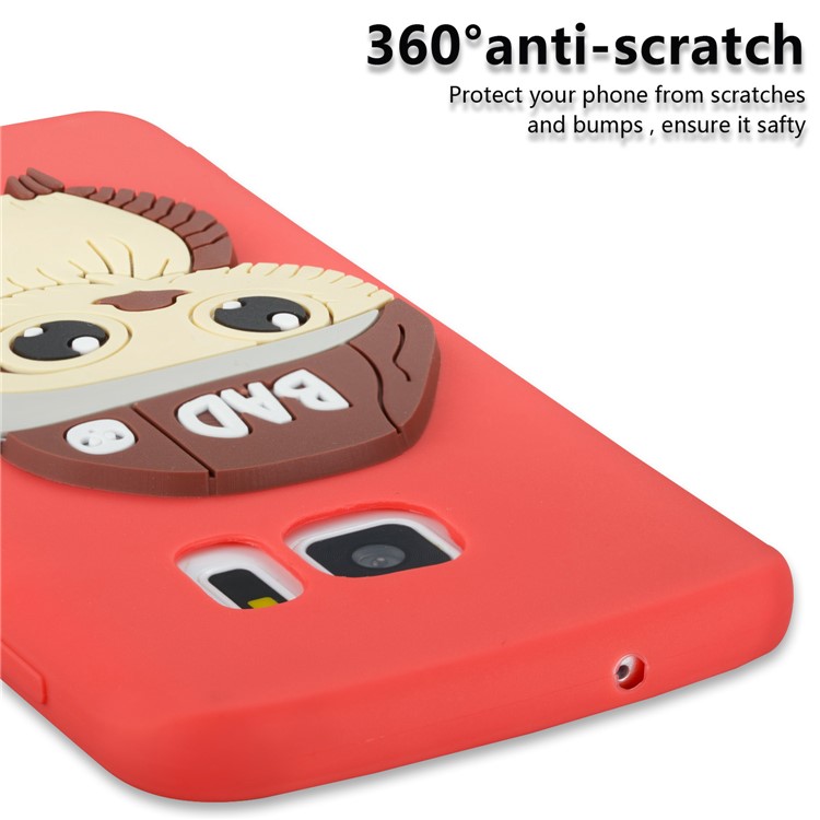 Cute 3D Male Owl Patterned Soft TPU Back Phone Shell for Samsung Galaxy S7 SM-G930 - Red-2