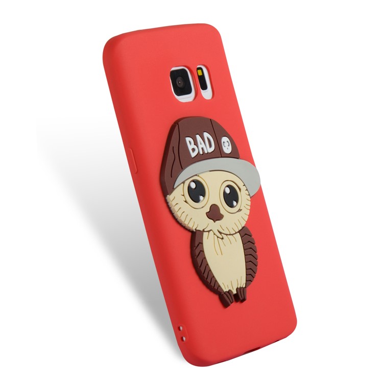 Cute 3D Male Owl Patterned Soft TPU Back Phone Shell for Samsung Galaxy S7 SM-G930 - Red-6