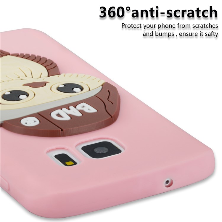 Cute 3D Male Owl Patterned TPU Protection Phone Case for Samsung Galaxy S7 SM-G930 - Pink-2
